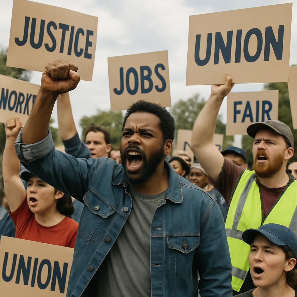 The people in this image are advocating for workers' rights.